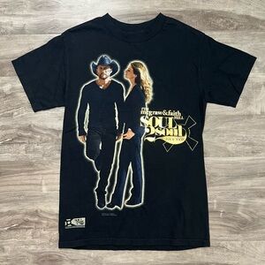 Tim McGraw Faith Hill T Shirt Soul 2 Soul Tour 2007 Adult S Black Short Sleeve